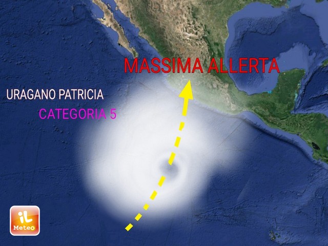 Messico, in arrivo Patricia uno spaventoso uragano di forza 5 con venti di 320 km orari. Massiccia evacuazione lungo le coste